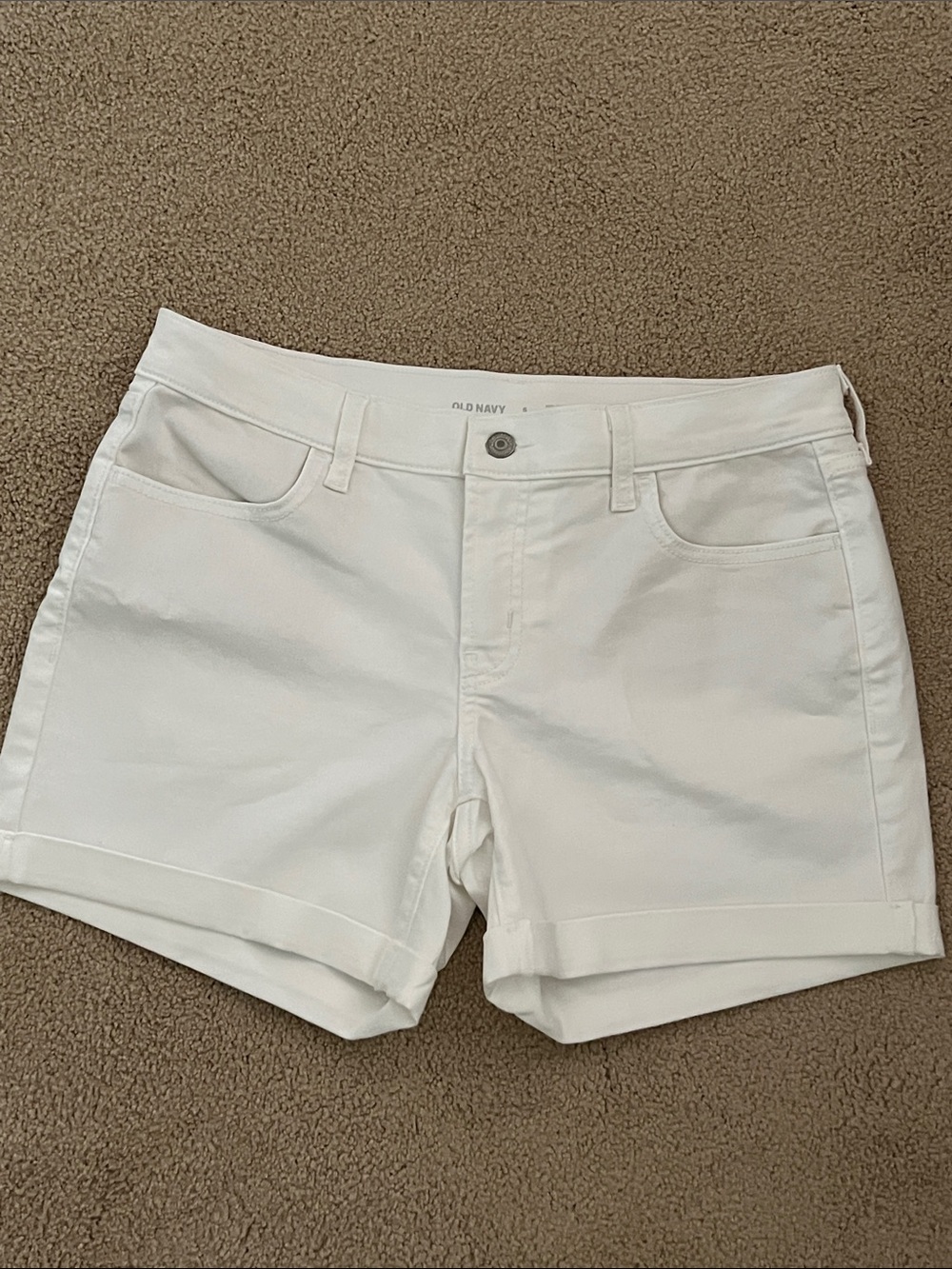 Old Navy 5” White Women's Cuffed Denim Shorts
